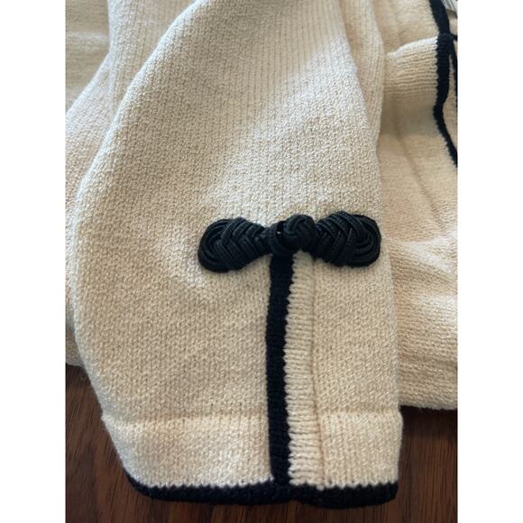 J.S.S knit wear button up Jacket small wool cream/ black vintage classic - Picture 14 of 15